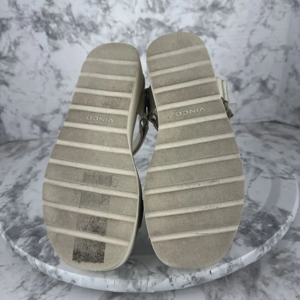 Vince Womens Carver Flatform Sport Sandal Size 7 Taupe Beige Gray Leather - Picture 5 of 7